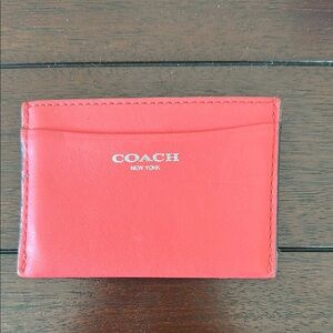 Coach Red Leather Card Holder